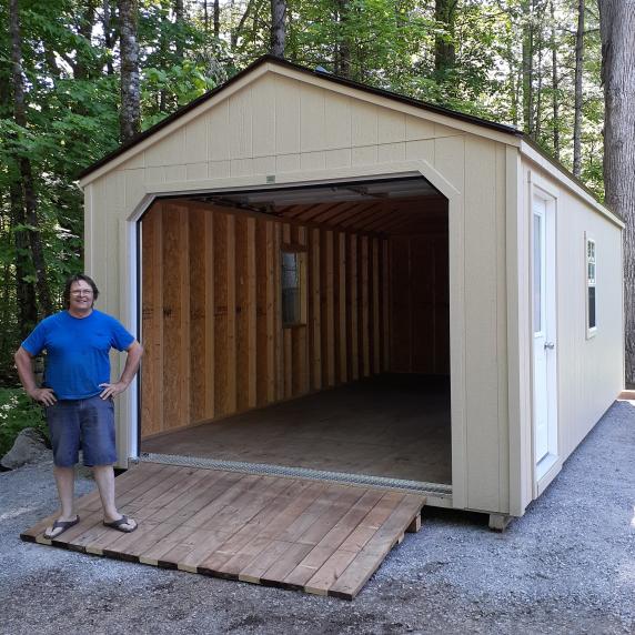 Gable Roof Cottage Style Wooden Storage Shed with ramp