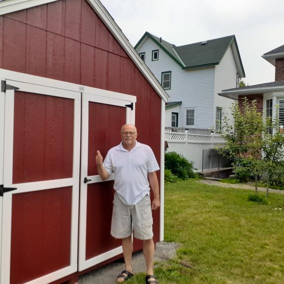Garden storage shed red